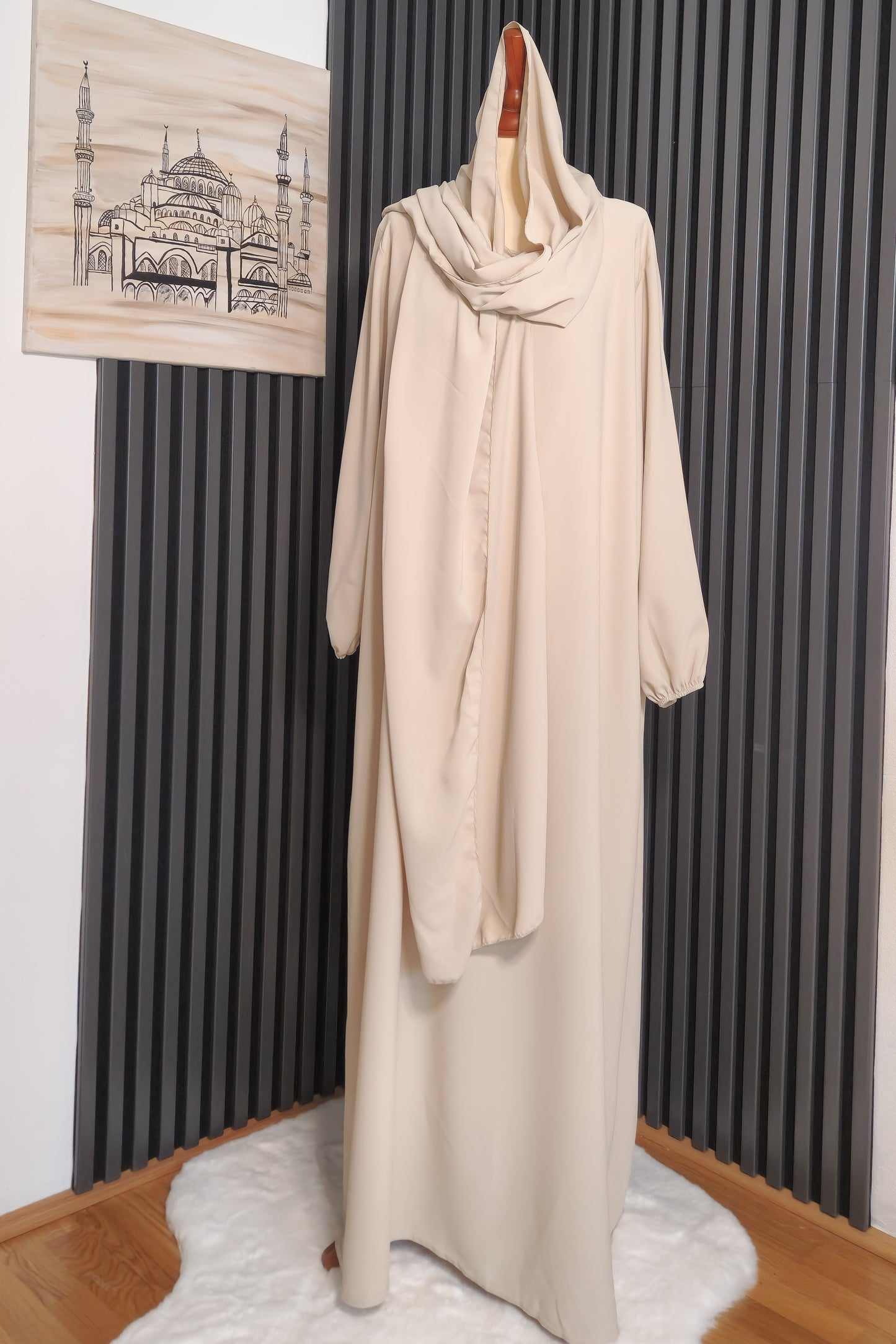 Abaya mit Integriertem Kopftuch