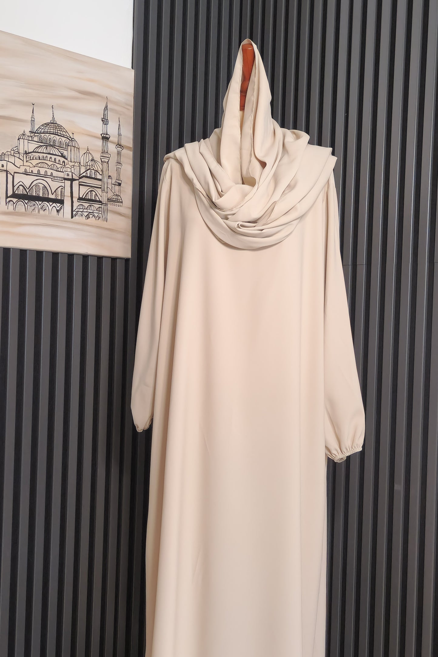 Abaya mit Integriertem Kopftuch